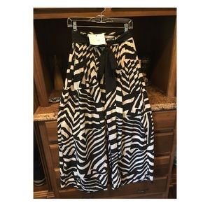 High waist black and cream wide leg pants